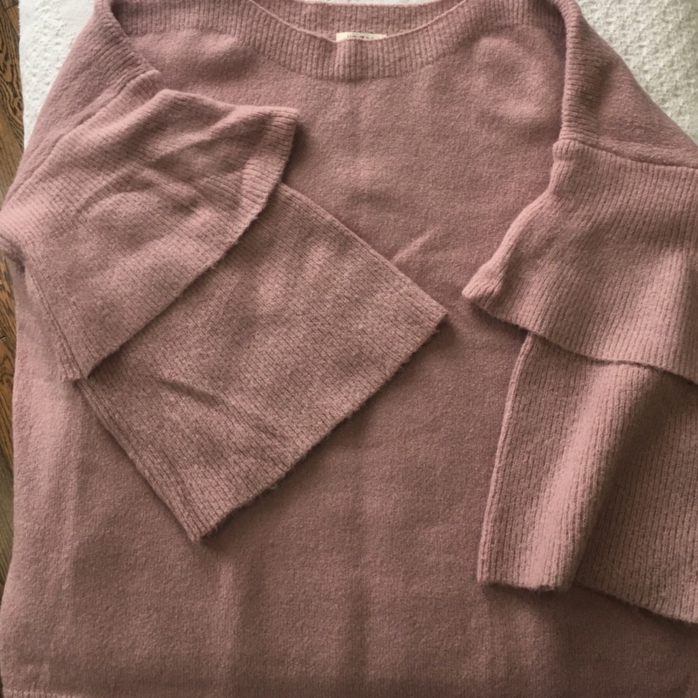 Umgee double ruffle bell sleeve Sweater